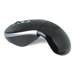 Additional Image 3 - a black computer mouse with a curved edge