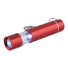 a red flashlight with a white background