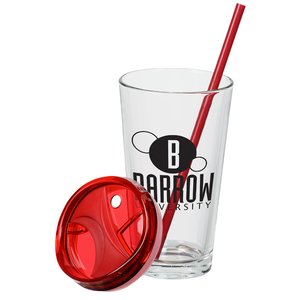 Additional Image 1 - a glass with a straw and a red object