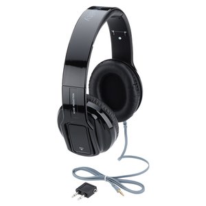 Additional Image 1 - a black headphones with a cord