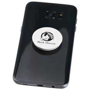 Additional Image 1 - a black cell phone with a white circle on top