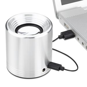 Additional Image 4 - a silver round object with a black cord