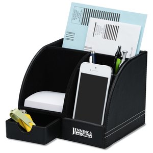 Additional Image 2 - a black desk organizer with a white pillow and a white pillow