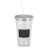 View Image 3 of 3 of Chalkboard Tumbler with Straw - 16 oz.