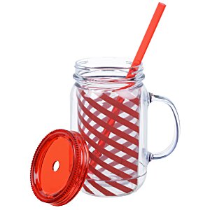 Additional Image 1 - a glass mug with a straw