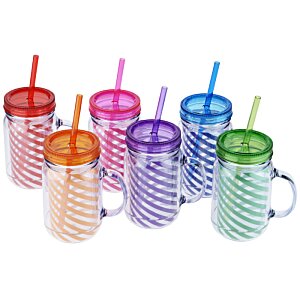 Additional Image 2 - a group of colorful cups with straws