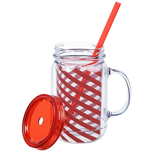 Additional Image 1 - a glass mug with a straw