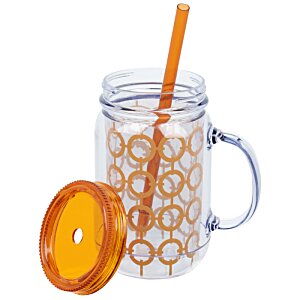 Additional Image 1 - a glass mug with a straw