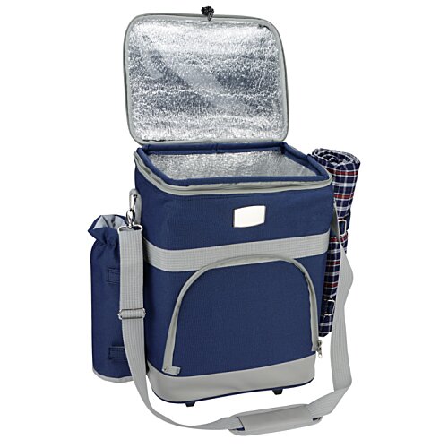 Additional Image 3 - a blue cooler bag with a strap