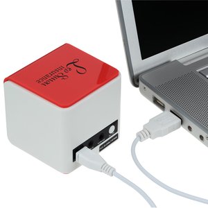 Additional Image 5 - a white and red cube with a red top and a black laptop