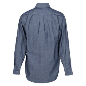 Additional Image 2 - a back view of a blue shirt