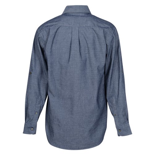 Additional Image 2 - a back view of a blue shirt