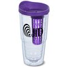 a purple and clear tumbler