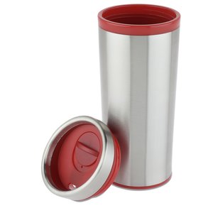 Additional Image 3 - a silver and red tumbler