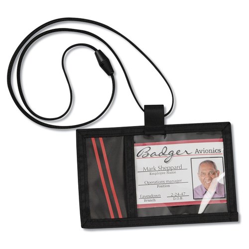 Additional Image 1 - a black badge with a black strap