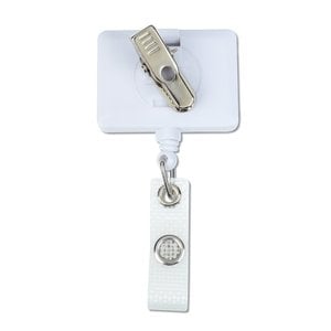 Additional Image 1 - a white rectangular badge with a metal clip