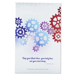 Additional Image 1 - a white cover with red blue and white gears