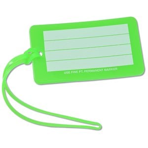Additional Image 1 - a green luggage tag with a string
