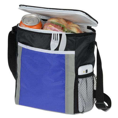 Additional Image 1 - a blue and black cooler bag