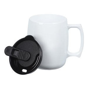 Additional Image 2 - a white mug with a black lid