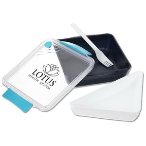 Additional Image 2 - a white and black container with a blue lid and a black square container with a white and black object with a blue lid