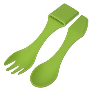Additional Image 3 - a green plastic spoon and fork