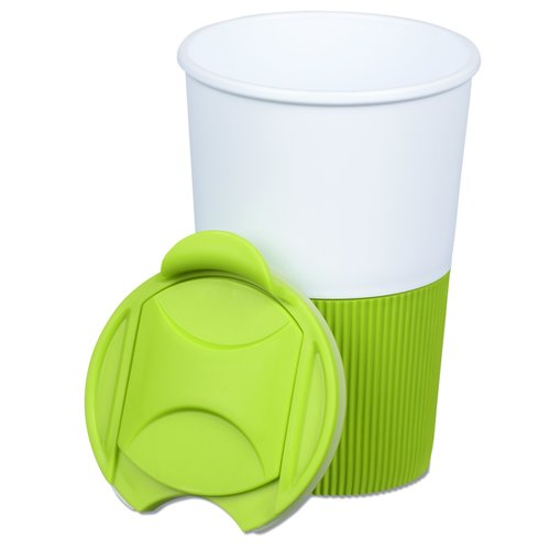 Additional Image 3 - a green and white cup with a lid