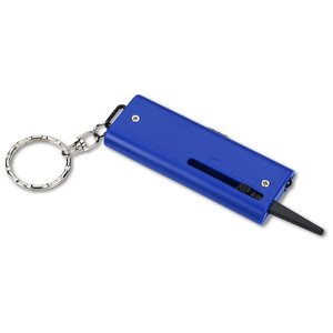 Additional Image 3 - a blue key chain with a key ring