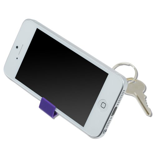Additional Image 4 - a white cell phone with a key attached to it