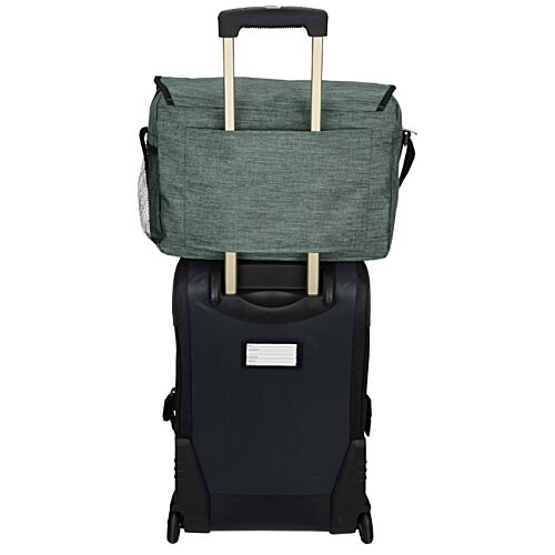 Additional Image 3 - a black suitcase with a green bag on top