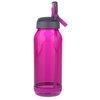 a pink water bottle with a straw