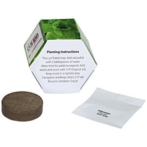 Additional Image 1 - a small hexagon shaped box with a green and white label