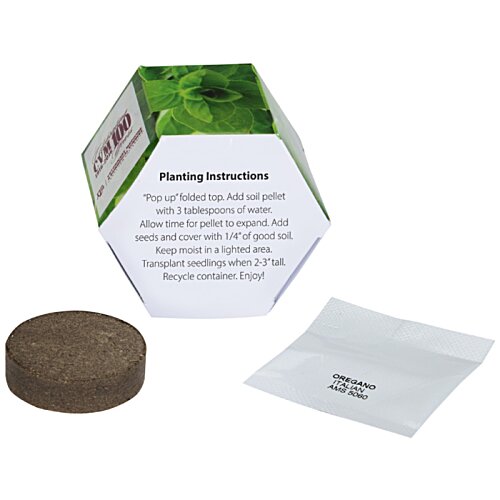 Additional Image 1 - a small hexagon shaped box with a green and white label