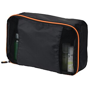 Additional Image 3 - a black bag with orange zipper