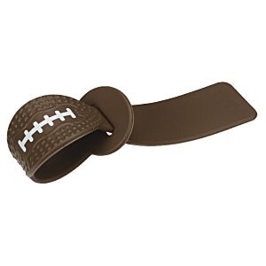 Additional Image 1 - a brown leather football with white stitching
