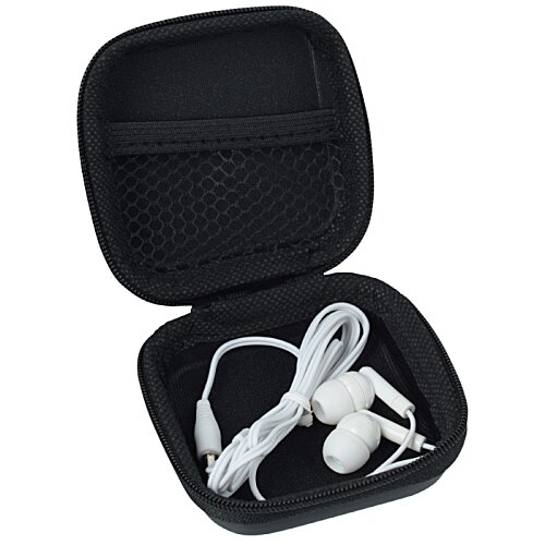 Additional Image 2 - a black case with white headphones in it