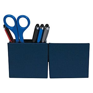 Additional Image 1 - a blue pencil holder with scissors and pens