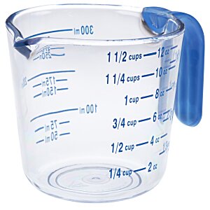Additional Image 1 - a clear measuring cup with blue handle