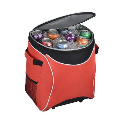 Additional Image 3 - a red cooler with a black handle