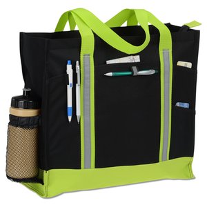 Additional Image 1 - a black and green bag with a green handle