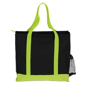 Additional Image 2 - a black and lime green tote bag