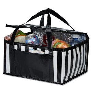 Additional Image 1 - a black and white striped bag