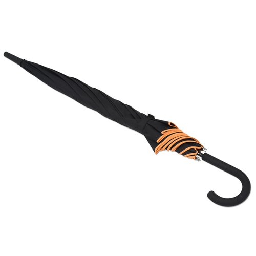 Additional Image 1 - a black umbrella with a curved handle