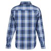 a blue and white plaid shirt
