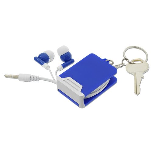 Additional Image 1 - a blue and white key chain