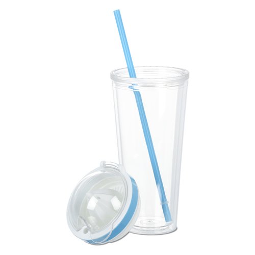 Additional Image 2 - a clear plastic cup with a straw