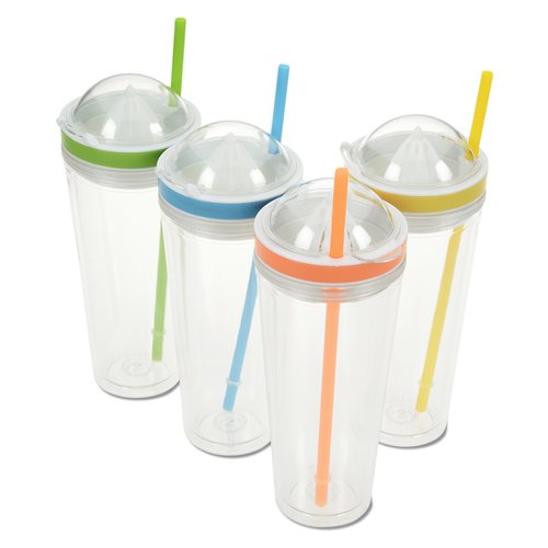 Additional Image 3 - a group of plastic cups with straws