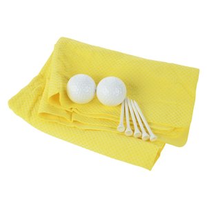 Additional Image 1 - a yellow napkin with white balls on it
