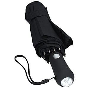 Additional Image 3 - a black umbrella with a black strap