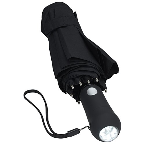 Additional Image 3 - a black umbrella with a black strap